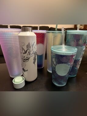 Starbucks Iridescent, Textured, Mermaid, Matching Tumbler Bundle!! (6 Included)